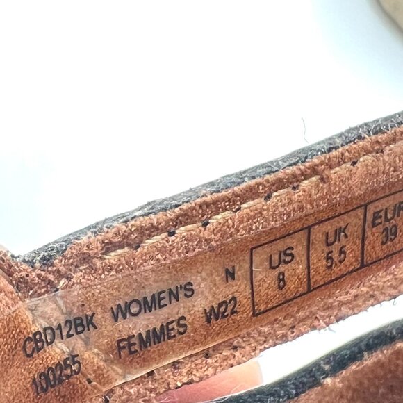 8N 8 NARROW WIDTH Cobb Hill Aubrey Black Leather T-Strap Block Heels Shoes - Picture 14 of 15